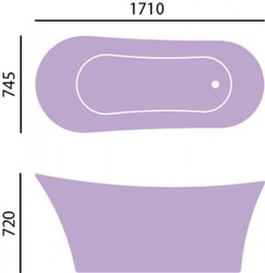 Casa Padrino Art Deco Freestanding Bathtub Copper Effect 1710 mm - Luxury Retro Bath in Metallic Copper and White