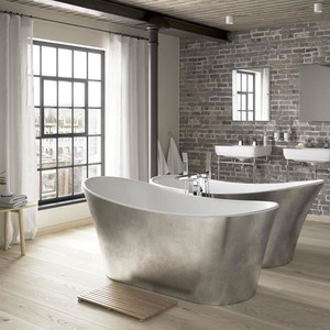 Casa Padrino Luxus Badewanne Freistehend Edelstahl Effekt Freestanding Bathtub Stainless Steel Casa Padrino Luxus Badewanne Freistehend Edelstahl Effekt Freestanding Bathtub Stainless Steel