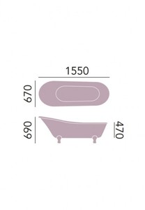 Casa Padrino Art Deco Badewanne freistehend Weiß 1550 mm - Retro Antik Badewanne im Jugendstil Design