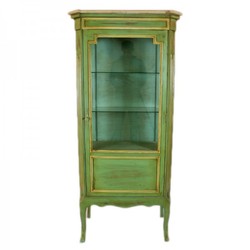 Casa Padrino Vitrine Baroque Style Antique Vert / Or - Vitrine en bois massif et verre - 70 x 40 x 160 cm Casa Padrino Vitrine Baroque Style Antique Vert / Or - Vitrine en bois massif et verre - 70 x 40 x 160 cm