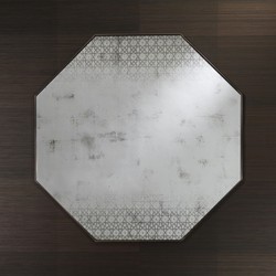 Casa Padrino Art Deco Vintage Wandspiegel im Antik Stil Silber 91 x 91 cm Casa Padrino Art Deco Vintage Wandspiegel im Antik Stil Silber 91 x 91 cm