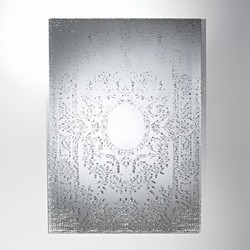 Casa Padrino Espejo de Pared Art Déco Vintage Estilo Antiguo Plata 101 x 142 cm - Vidrio Plateado - Espejo de Arte