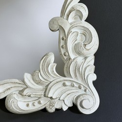Casa Padrino Miroir Mural Baroque Style Antique Blanc 92 x 110 cm - Miroir de Luxe Travail Manuel