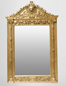 Casa Padrino Specchio Barocco Leone Specchio di Prestigio Oro 270 x 165 cm - Specchio da Parete Stile Antico Casa Padrino Specchio Barocco Leone Specchio di Prestigio Oro 270 x 165 cm - Specchio da Parete Stile Antico