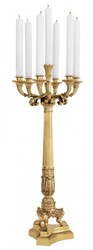 Casa Padrino Luxury Antique Style Candle Holder Solid Polished Brass 79 x 30 cm Casa Padrino Luxury Antique Style Candle Holder Solid Polished Brass 79 x 30 cm