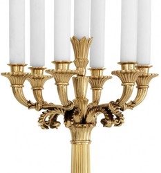 Casa Padrino Luxury Antique Style Candle Holder Solid Polished Brass 79 x 30 cm Casa Padrino Luxury Antique Style Candle Holder Solid Polished Brass 79 x 30 cm