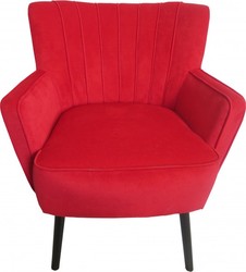Casa Padrino Fauteuil Rétro Salon Rouge / Noir - Chaise Cocktail Style Années 60, 67,5 x 75 x 78 cm Casa Padrino Fauteuil Rétro Salon Rouge / Noir - Chaise Cocktail Style Années 60, 67,5 x 75 x 78 cm