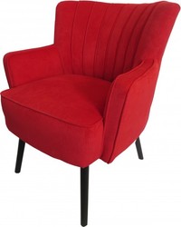 Casa Padrino Fauteuil Rétro Salon Rouge / Noir - Chaise Cocktail Style Années 60, 67,5 x 75 x 78 cm Casa Padrino Fauteuil Rétro Salon Rouge / Noir - Chaise Cocktail Style Années 60, 67,5 x 75 x 78 cm