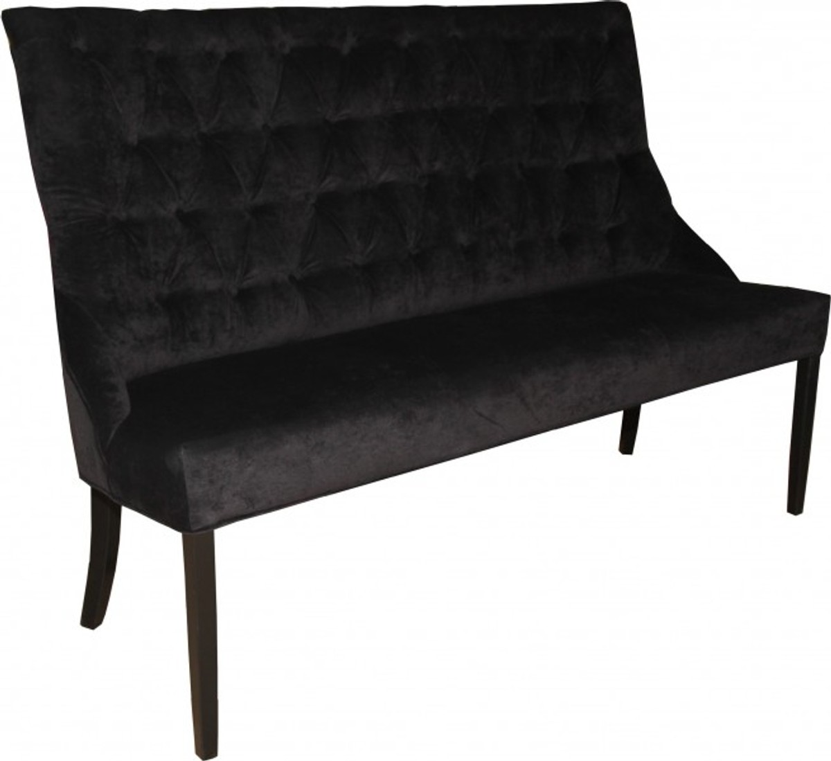 Casa Padrino Designer Chesterfield Bench / sofa in black, W 155 cm, H 108 cm, D 70 cm - Retro Salon Furniture Casa Padrino Designer Chesterfield Bench / sofa in black, W 155 cm, H 108 cm, D 70 cm - Retro Salon Furniture