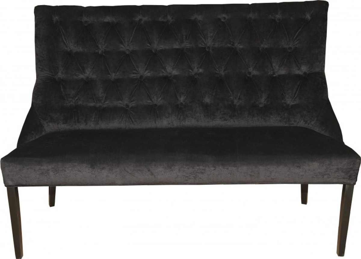 Casa Padrino Designer Chesterfield Bench / sofa in black, W 155 cm, H 108 cm, D 70 cm - Retro Salon Furniture Casa Padrino Designer Chesterfield Bench / sofa in black, W 155 cm, H 108 cm, D 70 cm - Retro Salon Furniture