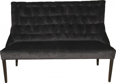 Casa Padrino Chesterfield Panca / Divano Nero Panca da Sala da Pranzo L 155 cm, A 108 cm, P 70 cm Casa Padrino Chesterfield Panca / Divano Nero Panca da Sala da Pranzo L 155 cm, A 108 cm, P 70 cm