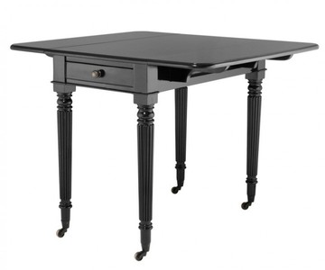 Casa Padrino Tavolino Art Nouveau di lusso legno massello nero pieghevole 50-72-94 x 85 x 74 cm Casa Padrino Tavolino Art Nouveau di lusso legno massello nero pieghevole 50-72-94 x 85 x 74 cm