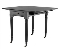 Casa Padrino Tavolino Art Nouveau di lusso legno massello nero pieghevole 50-72-94 x 85 x 74 cm Casa Padrino Tavolino Art Nouveau di lusso legno massello nero pieghevole 50-72-94 x 85 x 74 cm