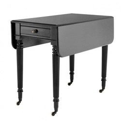 Casa Padrino Tavolino Art Nouveau di lusso legno massello nero pieghevole 50-72-94 x 85 x 74 cm Casa Padrino Tavolino Art Nouveau di lusso legno massello nero pieghevole 50-72-94 x 85 x 74 cm