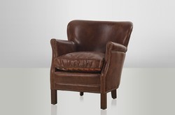 Chesterfield luxury leather wing chair with vintage leather Cigar Casa Padrino - club chair Chesterfield luxury leather wing chair with vintage leather Cigar Casa Padrino - club chair