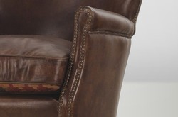 Chesterfield luxury leather wing chair with vintage leather Cigar Casa Padrino - club chair Chesterfield luxury leather wing chair with vintage leather Cigar Casa Padrino - club chair