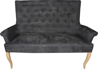Casa Padrino Designer Chesterfield Panca / Divano Grigio Scuro / Legno 155 x 70 x 108 cm - Mobili Retro Salotto Barocco Casa Padrino Designer Chesterfield Panca / Divano Grigio Scuro / Legno 155 x 70 x 108 cm - Mobili Retro Salotto Barocco