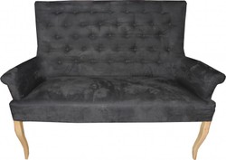Casa Padrino Designer Chesterfield Banquette / Canapé Gris Foncé / Bois 155 x 70 x 108 cm - Meubles Rétro Salon Baroque Casa Padrino Designer Chesterfield Banquette / Canapé Gris Foncé / Bois 155 x 70 x 108 cm - Meubles Rétro Salon Baroque