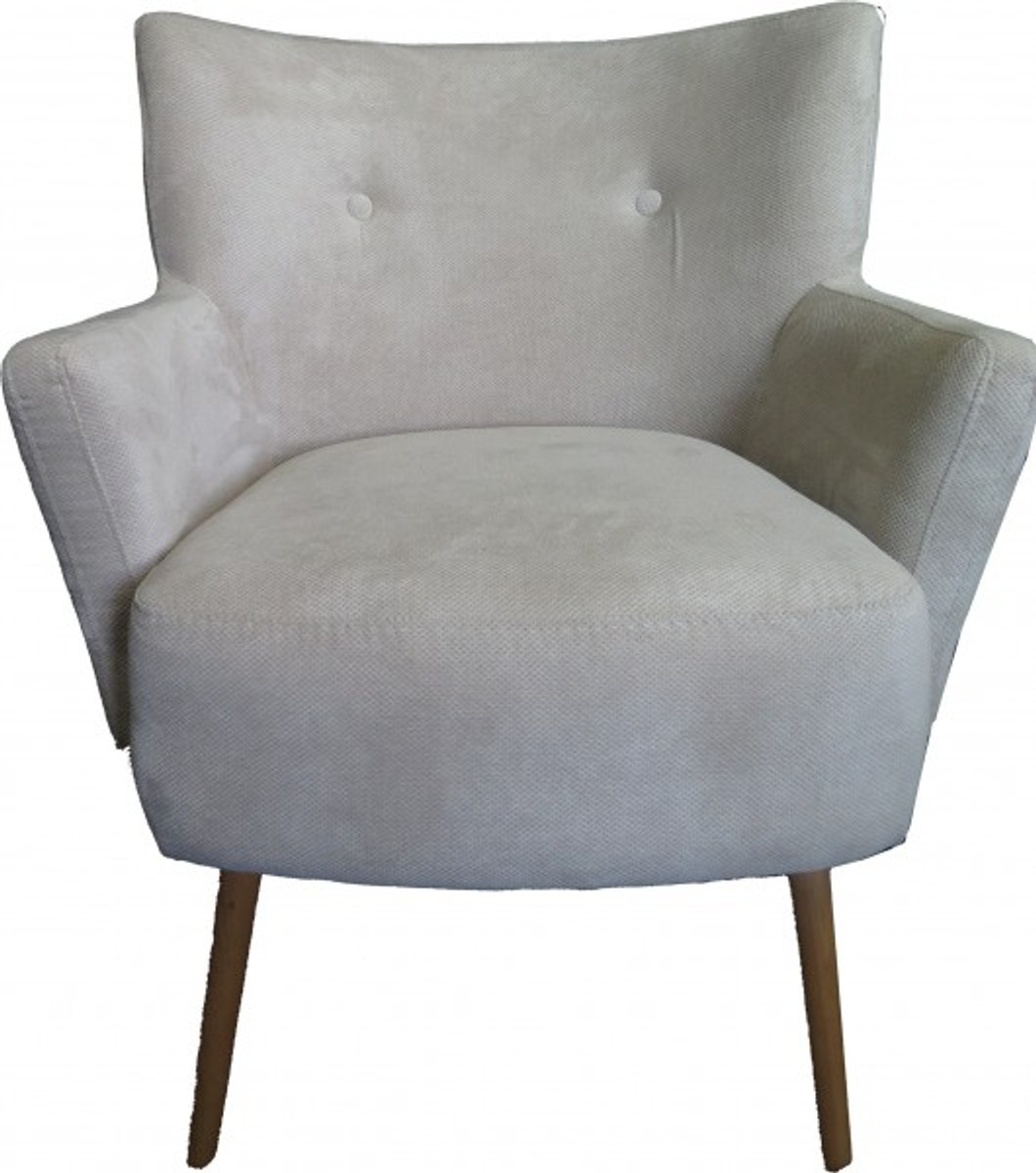 Casa Padrino Retro Salon chair Beige Grey - Cocktail armchair 60s chair Casa Padrino Retro Salon chair Beige Grey - Cocktail armchair 60s chair
