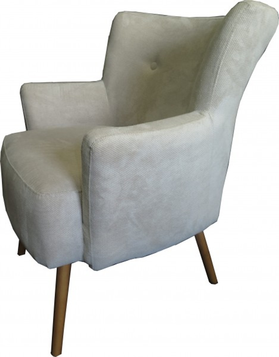 Casa Padrino Retro Salon chair Beige Grey - Cocktail armchair 60s chair Casa Padrino Retro Salon chair Beige Grey - Cocktail armchair 60s chair