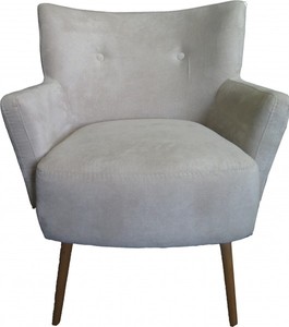 Casa Padrino Retro Lounge Chair Beige-Grey - 60s Style Cocktail Chair, 68 x 70 x 75 cm