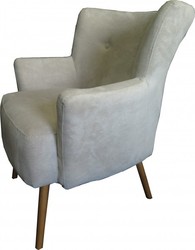 Casa Padrino Retro Lounge Chair Beige-Grey - 60s Style Cocktail Chair, 68 x 70 x 75 cm Casa Padrino Retro Lounge Chair Beige-Grey - 60s Style Cocktail Chair, 68 x 70 x 75 cm