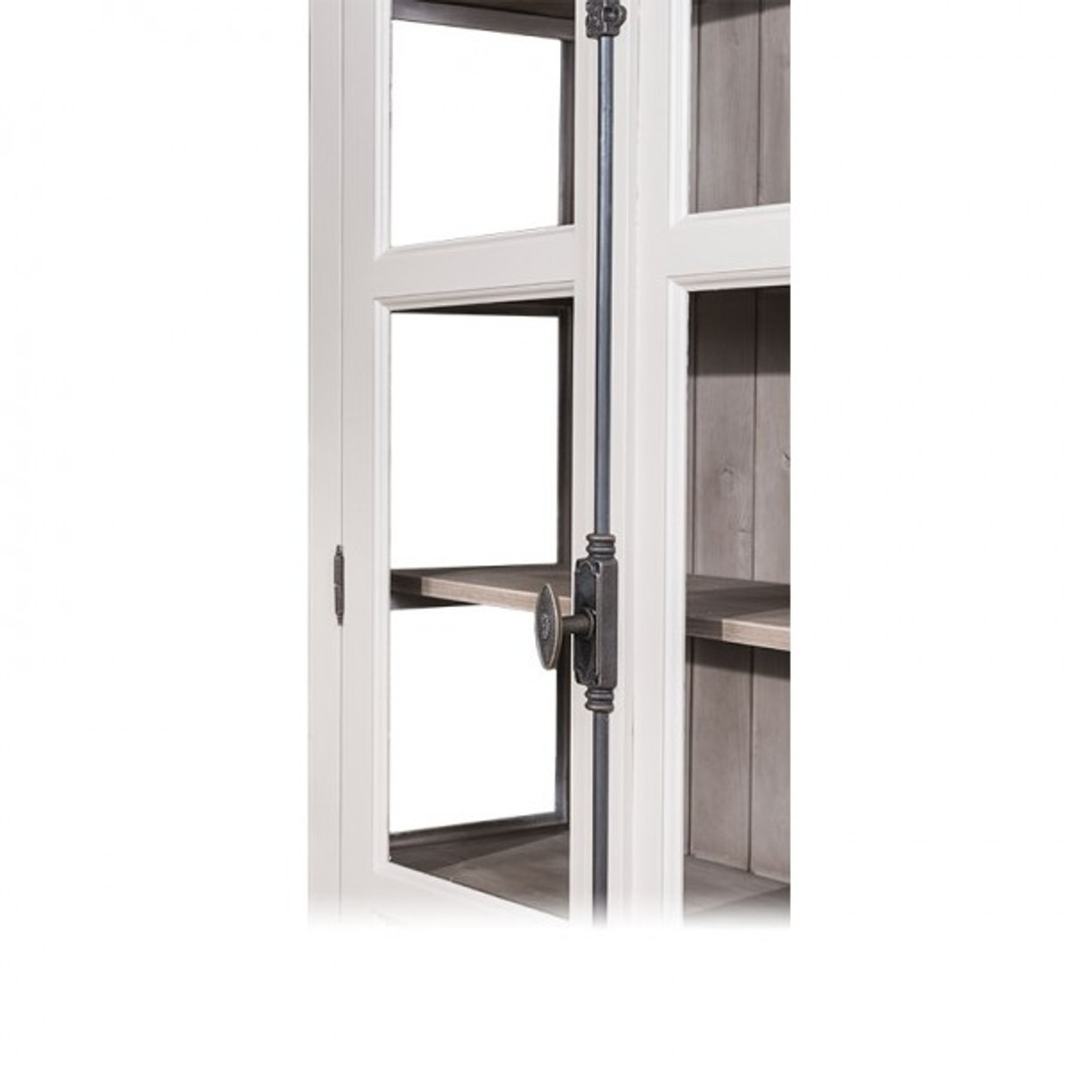 Casa Padrino Landhaus Vitrinen Schrank Küchenschrank 109 x H 210 cm- Esszimmer Schrank Wohnzimmer Antik Landhaus Stil
