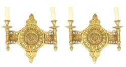 Casa Padrino Baroque Wall Sconce Set Medallion in Gold - Wall Lamp Wall Lighting, 33 x 35 cm Casa Padrino Baroque Wall Sconce Set Medallion in Gold - Wall Lamp Wall Lighting, 33 x 35 cm