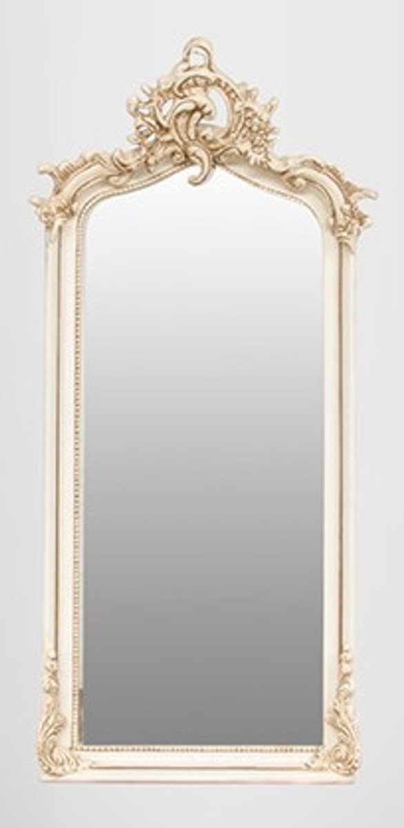 Casa Padrino Baroque mirror antiqued cream 115 x 48 cm Casa Padrino Baroque mirror antiqued cream 115 x 48 cm