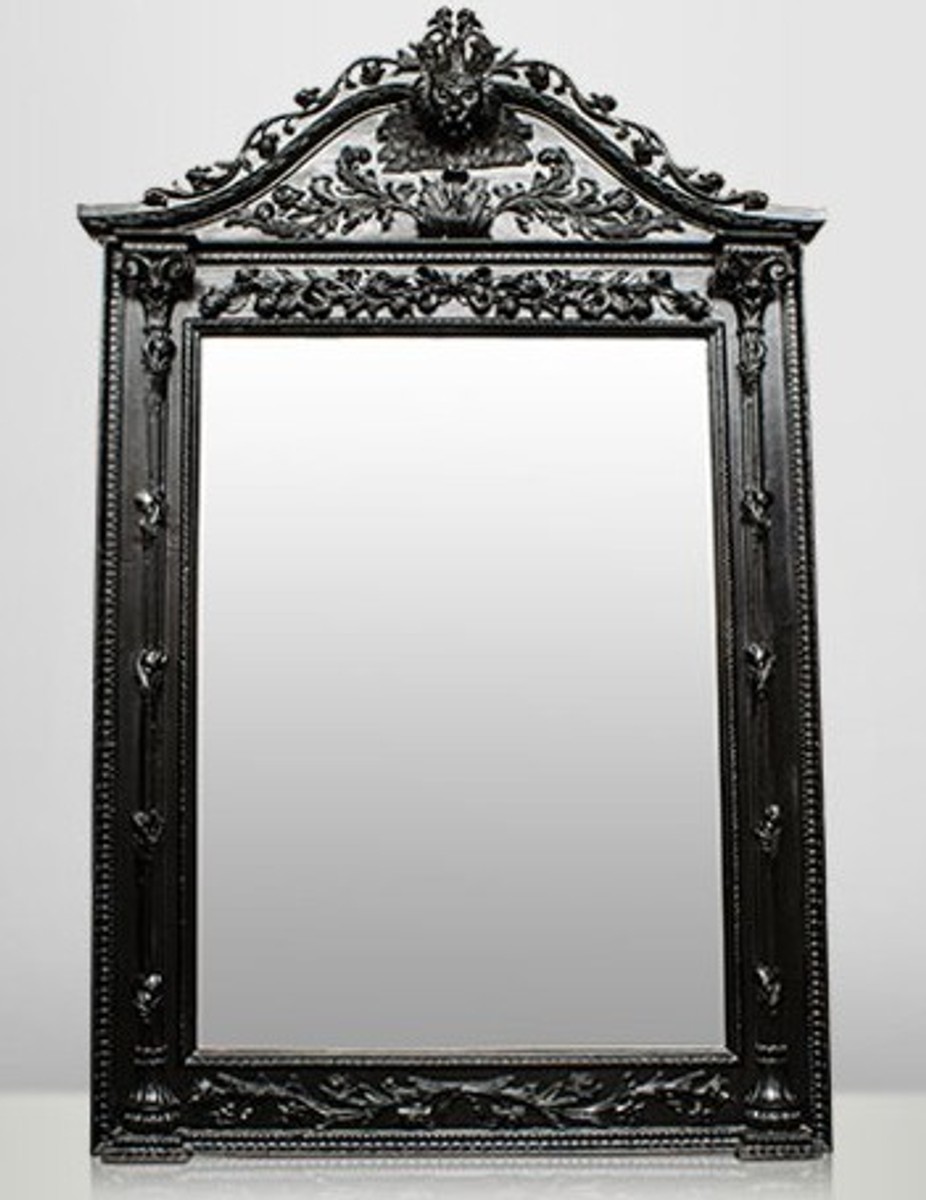 Gigantic Casa Padrino Baroque mirror Lion Black H 270 cm W 165 cm - Noble & Sumptuously Gigantic Casa Padrino Baroque mirror Lion Black H 270 cm W 165 cm - Noble & Sumptuously