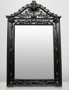 Casa Padrino Specchio Barocco Testa di Leone Nero 270 x 165 cm - Grande Specchio da Parete Casa Padrino Specchio Barocco Testa di Leone Nero 270 x 165 cm - Grande Specchio da Parete