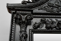 Casa Padrino Barock Spiegel Löwenkopf Schwarz 270 x 165 cm - Gigantischer Wandspiegel im Barockstil