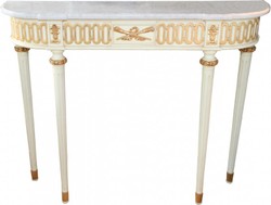 Casa Padrino Baroque Console Table Antique Style Cream/Gold/White 112 x 27 x 90 cm - Luxurious Mahogany Console Casa Padrino Baroque Console Table Antique Style Cream/Gold/White 112 x 27 x 90 cm - Luxurious Mahogany Console