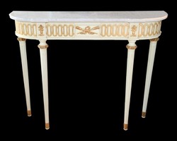 Casa Padrino Baroque Console Table Antique Style Cream/Gold/White 112 x 27 x 90 cm - Luxurious Mahogany Console Casa Padrino Baroque Console Table Antique Style Cream/Gold/White 112 x 27 x 90 cm - Luxurious Mahogany Console