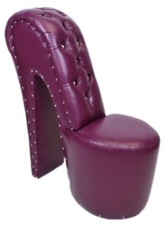 Casa Padrino Sillón High Heel Morado con Piedras Decorativas - Silla Diseño Lujo - 105 x 40 x 85 cm