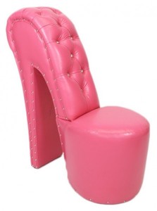 Casa Padrino High Heel Sessel mit Dekosteinen in Rosa - Designer Sessel im Schuh Design - 105 x 40 x 85 cm