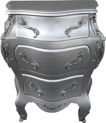 Casa Padrino Commode Baroque style Antique Argent L 68 x P 40 x H 79,5 cm - Meuble de luxe fait main