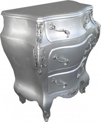 Casa Padrino Commode Baroque style Antique Argent L 68 x P 40 x H 79,5 cm - Meuble de luxe fait main