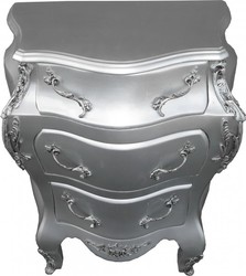 Casa Padrino Commode Baroque style Antique Argent L 68 x P 40 x H 79,5 cm - Meuble de luxe fait main