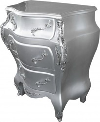 Casa Padrino Commode Baroque style Antique Argent L 68 x P 40 x H 79,5 cm - Meuble de luxe fait main
