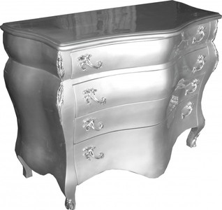 Casa Padrino Cómoda Barroca Plata 120 x 56 x 92 cm - Mueble de Lujo Artesanal Estilo Antiguo Casa Padrino Cómoda Barroca Plata 120 x 56 x 92 cm - Mueble de Lujo Artesanal Estilo Antiguo