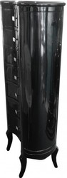 Casa Padrino Baroque Chest of Drawers Oval Black High Gloss, 7 Drawers, 126 x 56 x 34 cm Casa Padrino Baroque Chest of Drawers Oval Black High Gloss, 7 Drawers, 126 x 56 x 34 cm