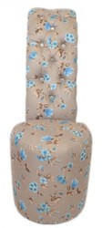 Casa Padrino Fauteuil High Heel Motif Floral Crème / Bleu - Fauteuil Design - 105 x 40 x 85 cm