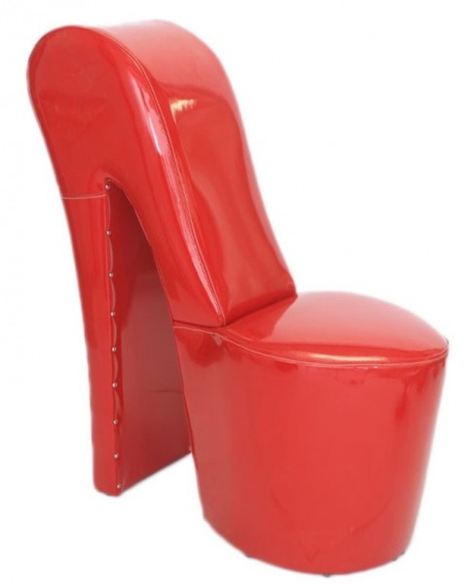 Casa Padrino High Heel Red High Gloss armchair Luxury Design - Designer armchairs - Furniture club - Shoe chair armchair Casa Padrino High Heel Red High Gloss armchair Luxury Design - Designer armchairs - Furniture club - Shoe chair armchair
