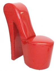 Casa Padrino Fauteuil High Heel Rouge Laqué Design de Luxe – Fauteuil Designer – Mobilier Club – Chaise Chaussure – 105 x 40 x 85 cm