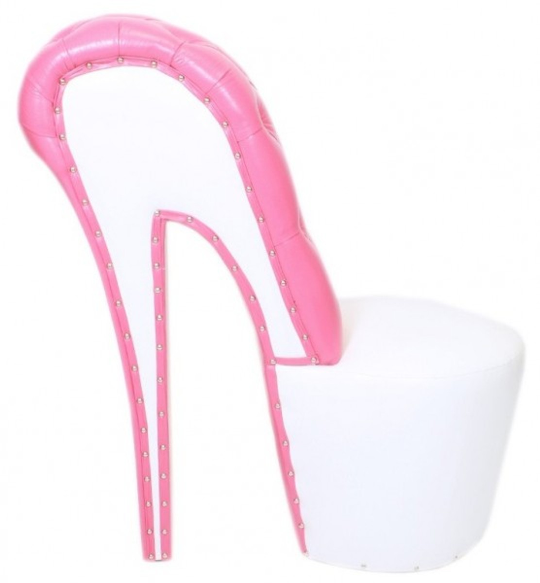 Casa Padrino High Heel armchair with decorative stones White / Rose Luxury Design - Designer armchairs - Furniture club - Shoe chair armchair Casa Padrino High Heel armchair with decorative stones White / Rose Luxury Design - Designer armchairs - Furniture club - Shoe chair armchair