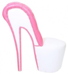 Casa Padrino Fauteuil High Heel avec pierres décoratives en Blanc / Rose, H 105 cm x L 40 cm x P 85 cm - Fauteuil design Casa Padrino Fauteuil High Heel avec pierres décoratives en Blanc / Rose, H 105 cm x L 40 cm x P 85 cm - Fauteuil design
