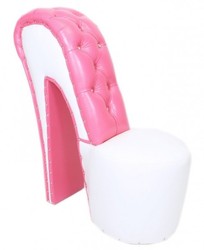 Casa Padrino Fauteuil High Heel avec pierres décoratives en Blanc / Rose, H 105 cm x L 40 cm x P 85 cm - Fauteuil design Casa Padrino Fauteuil High Heel avec pierres décoratives en Blanc / Rose, H 105 cm x L 40 cm x P 85 cm - Fauteuil design
