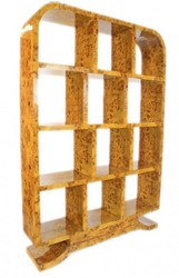 Casa Padrino Art Deco Bücherregal aus Vogelaugen Ahorn - Luxuriöses Regalsystem im Antik Stil, 120 x 180 x 30 cm