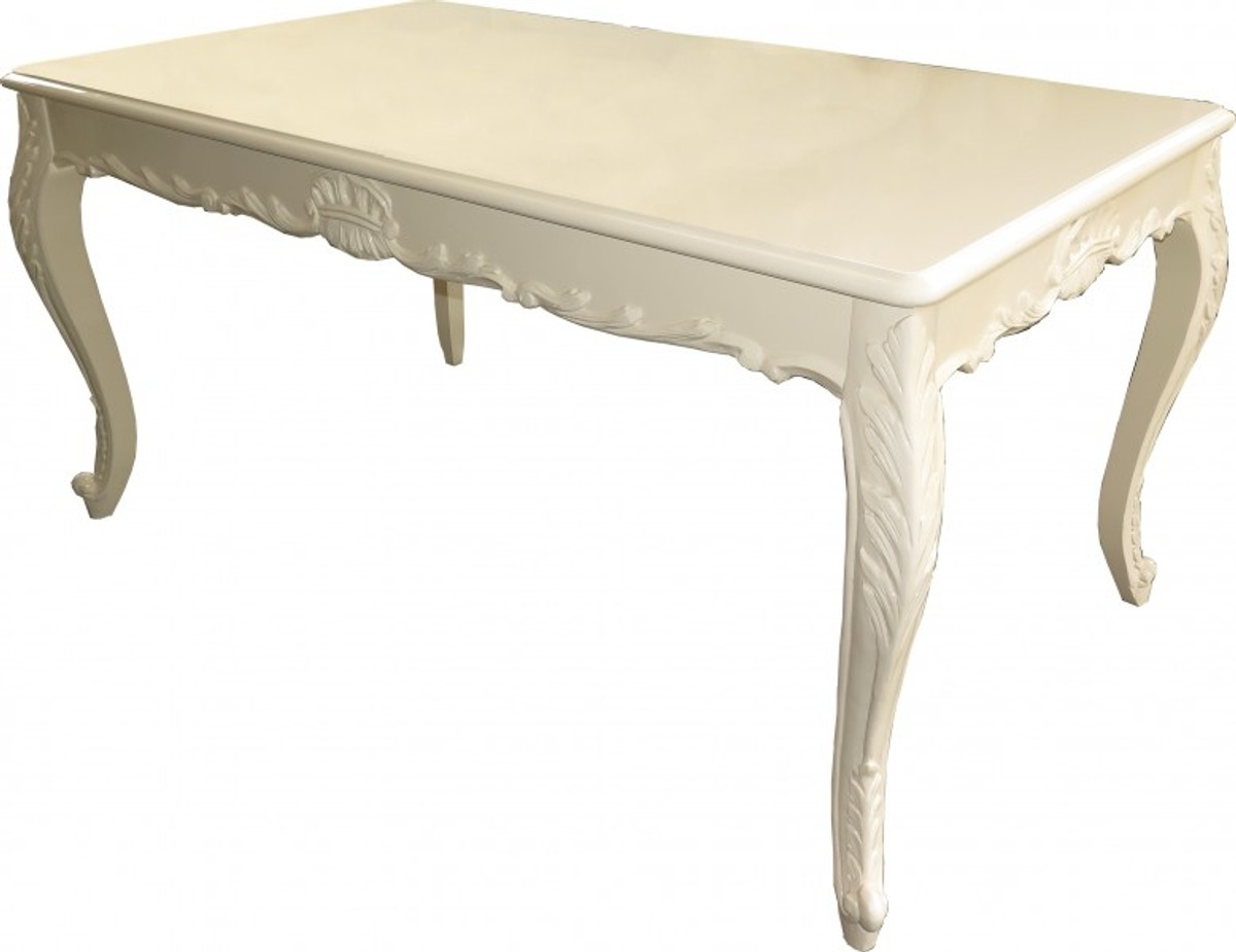 Casa Padrino Barock Esszimmer Tisch Creme Hochglanz Baroque Dining Table High Gloss Barocco Barok Meubel Furniture Interior Luxury Luxus Cream Casa Padrino Barock Esszimmer Tisch Creme Hochglanz Baroque Dining Table High Gloss Barocco Barok Meubel Furniture Interior Luxury Luxus Cream